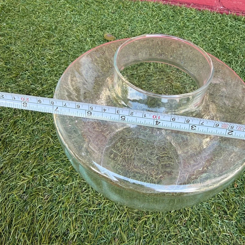 Vtg Hurricane Lampshade Clear Ribbed Glass Hurricane Chimney Mid Century Cottage
